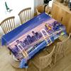 Prosperous City Pattern High -Rise Building Tablecloth Thicken Cotton Rectangular /Round Table Cloth For Wedding Picnic Party