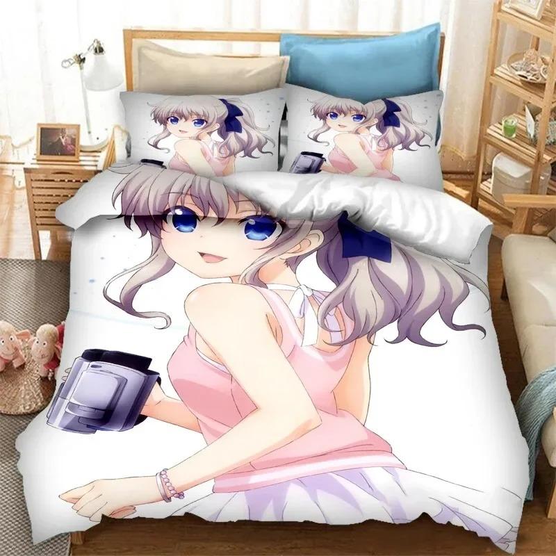 3D Printed Anime Charlotte Tomori Nao Bedding Set Boys Girls Twin Queen Size Duvet Cover Pillowcase Bed Kids Adult