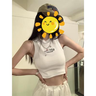 Koreanische Version von Süßes Ärmelloses I-Linien Unterhemd mit Trägern für Damen Neu Kurze Schulterausschnitte außen
