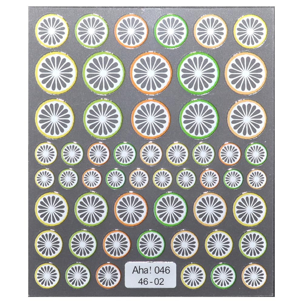 

Fruit Nail Stickers Lime Lemon Orange Ultra Thin Color Gel Nail Art Fresh Nail Stickers Studio Non-transparent Nail Official ([Aha046-46-02])