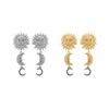 Artistic Sun And Moon Dangle Earrings Zinc Alloy Drop Earrings Sun Moon Ear Studs For Beach Vacation Party Outfit