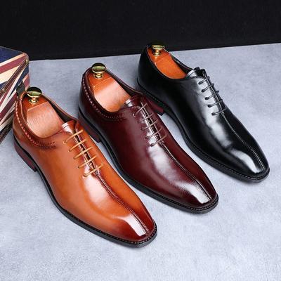 Fashion Men's Classic Business Shoes Microfiber Leather Square Toe Lace-up Mens Dress Office Flats Men Fashion Wedding Party Oxfords