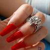 Halloween Bat Ring Adjustable Gothic Vintage Design Open Finger Ring Unisex for Cosplay Parties Punk Style Jewelry Gift
