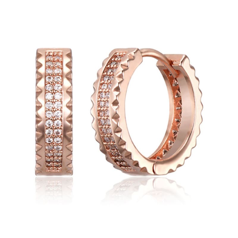 

GEIGER Jewelry 14K GF Simple Square One-Touch Earrings GIGFEE009 Rose gold