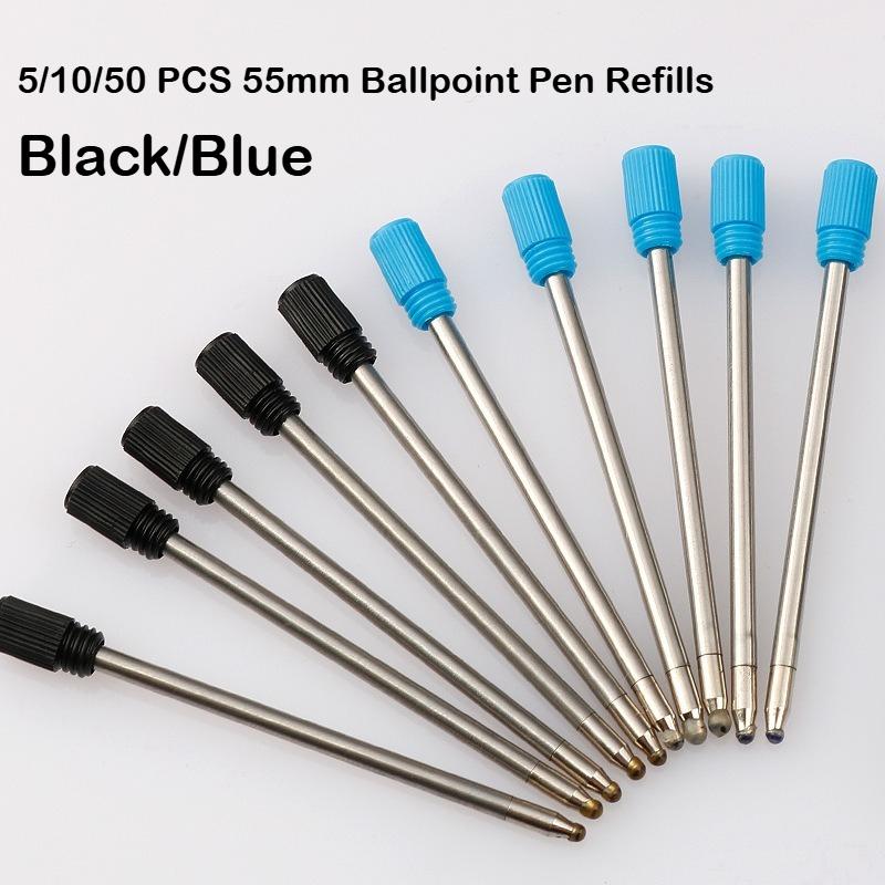 50/10/5 Stück Metall Kugelschreiber Minen Schwarz Blau Stift Minen 55mm Stift Nachfüllpackungen Geschenke Schulbürobedarf Schreibwaren