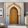 2pcs   Spring Summer Curtains Middle Eastern Style Architecture   Moroccan Palace Gate Yarn Curtains Durable 100% Polyester Fabric