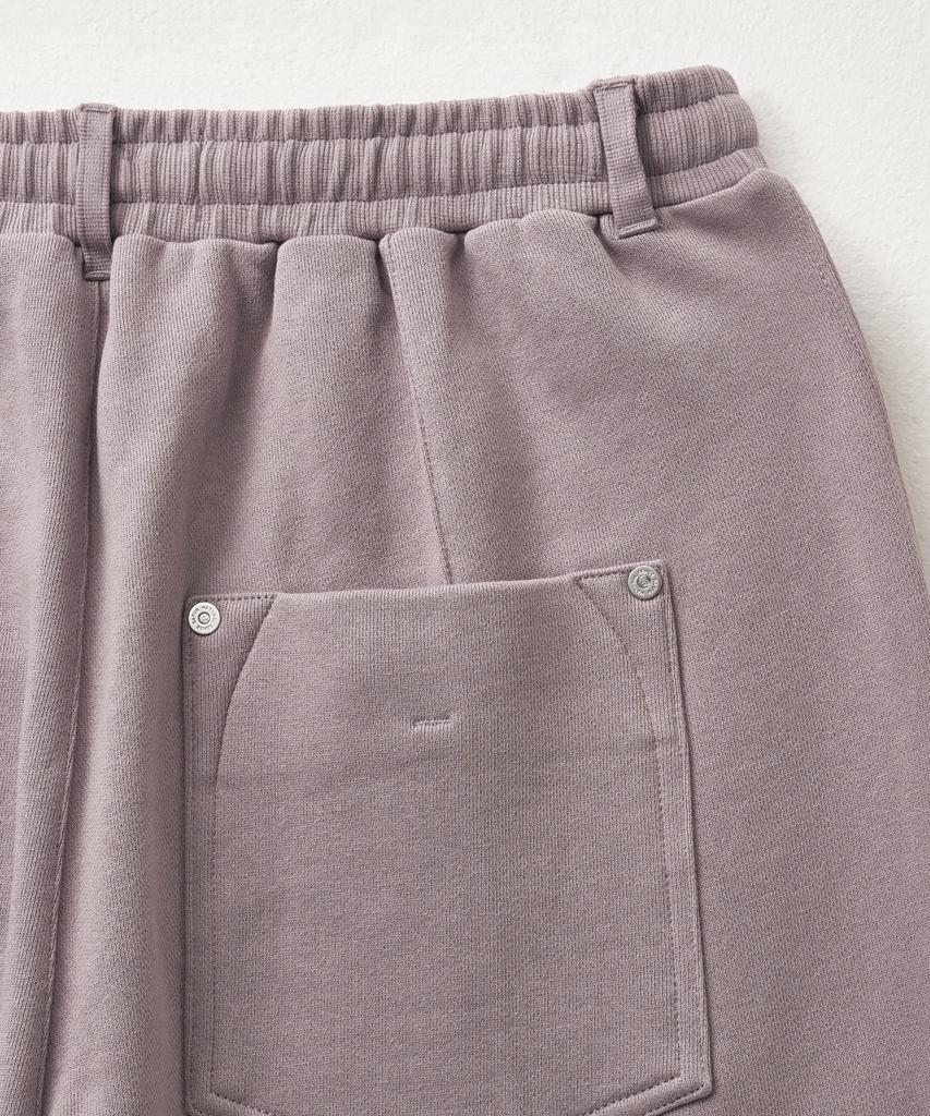 Seteo Cotton Elastic Waist Sweatpants Purple (Type A)