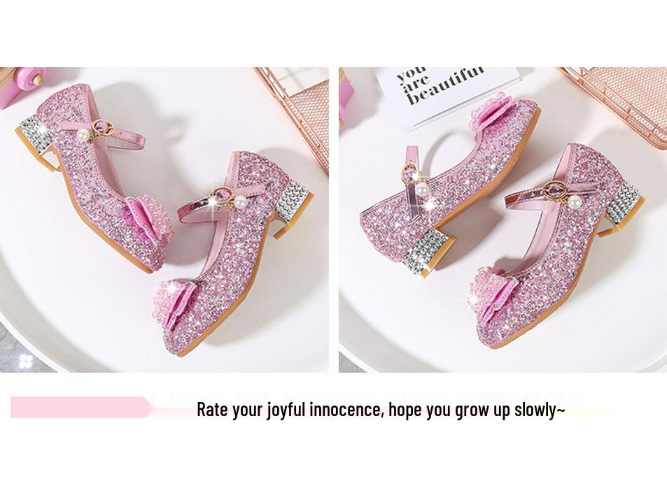 Mädchen Kristall Schmetterling Prinzessin Schuhe - Weiche Sohle Pailletten Ballerinas für Große Kinder