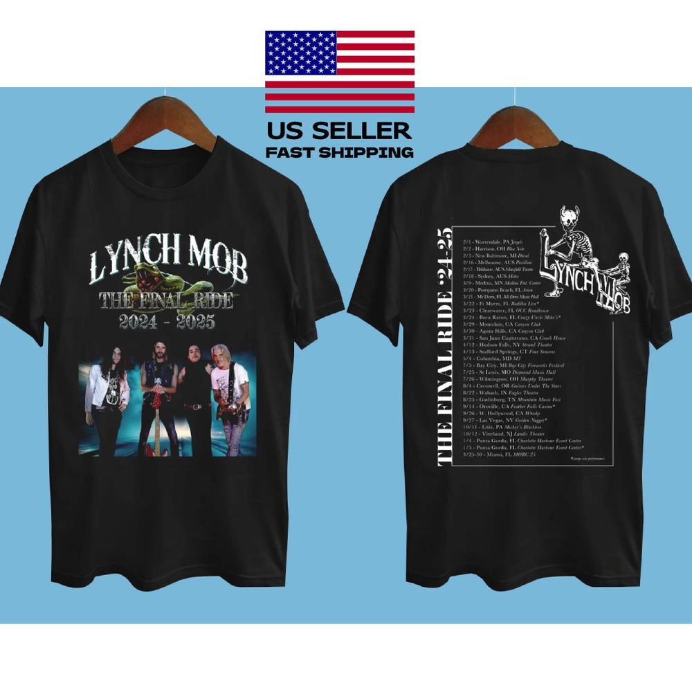 New Lynch Mob the final ride 2024-2025 Tour Date Black All Size AE195 Unisex T-Shirt M