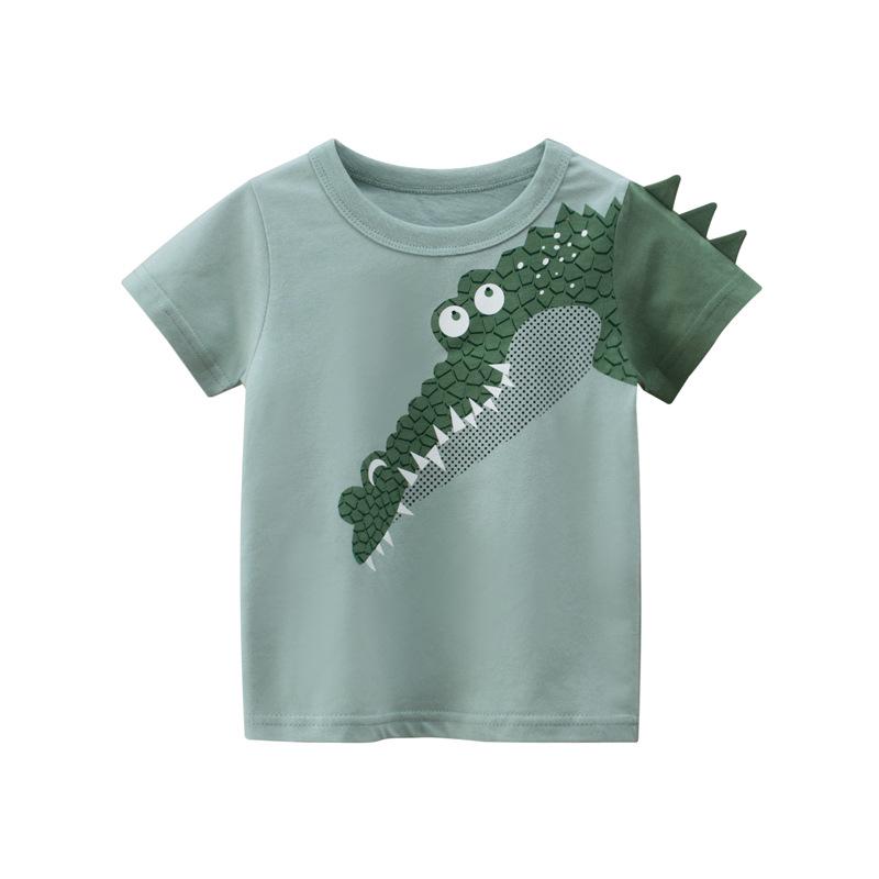 Korean Style 2024 Summer Kids Short Sleeve T-shirt for Boys 120cm