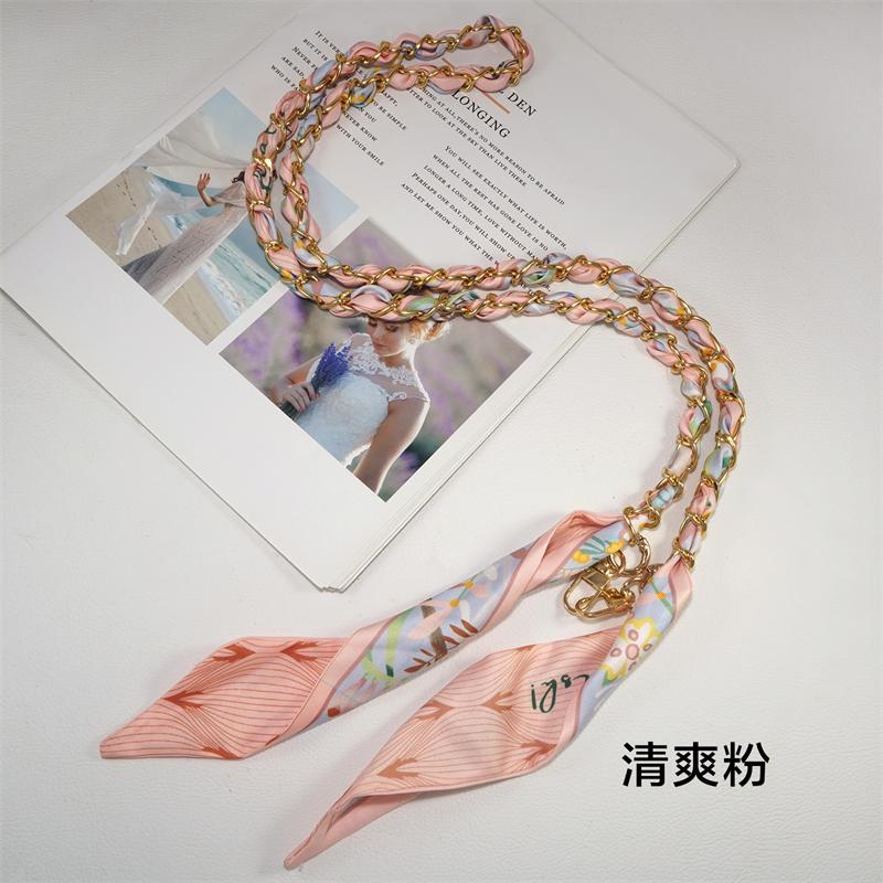 115cm Universal Mobile Phone Wrist Lanyard for Women Girls Silk Scarf Decorative Crossbody Chain Phone Neck Strap Hanging Cord