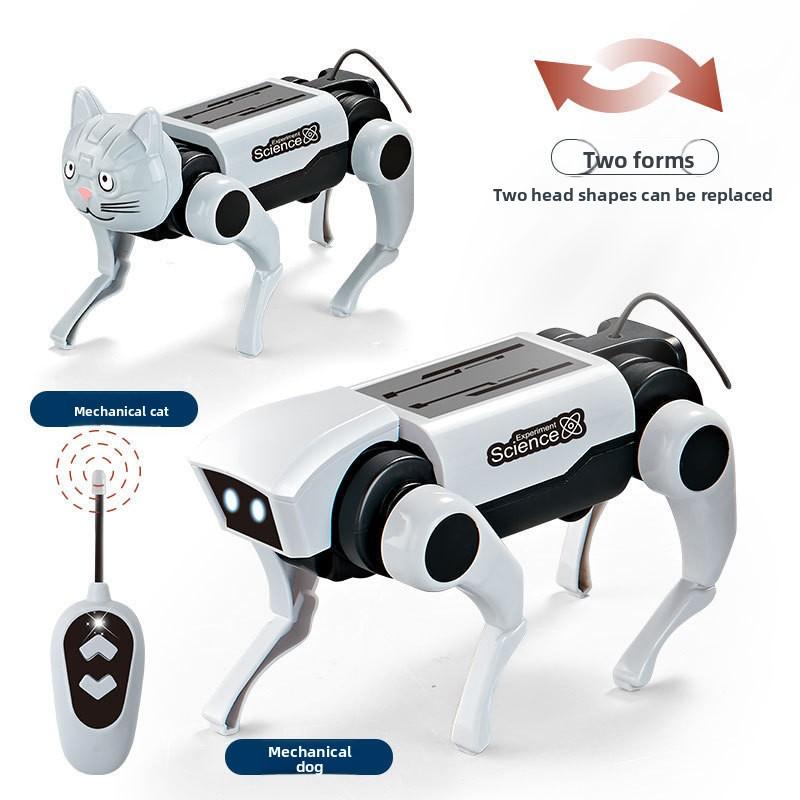DIY assembly mechanical dog children's science and education experiment electric remote control walking robot educational toy