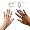 Set of 10 Open Nail Rings Elegant Fingertips Statement Jewelry Copper Material