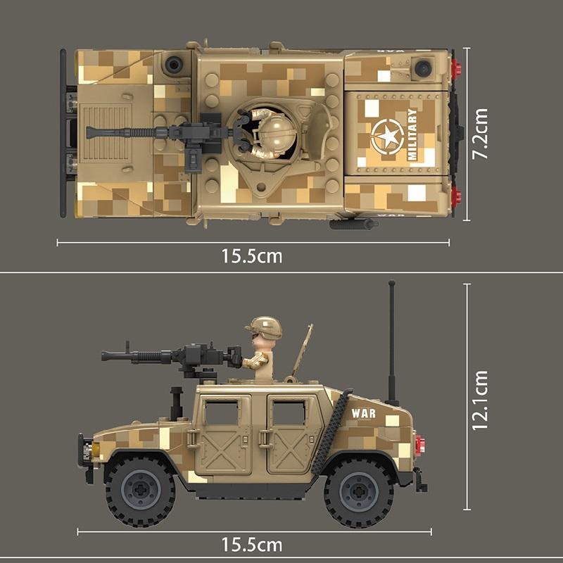 Армия США Hummer сторожевой пост SWAT Guns Военное оружие Минифигурки Блоки Кирпичи — фото 5