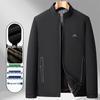 ROMON Men's Business Fleece-Lined Stand-Collar Jacket