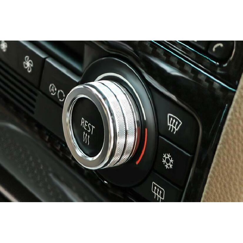 Silver Aluminum Central Console AC Knob Cover Trim For 2005-12 BMW 3-Series E90