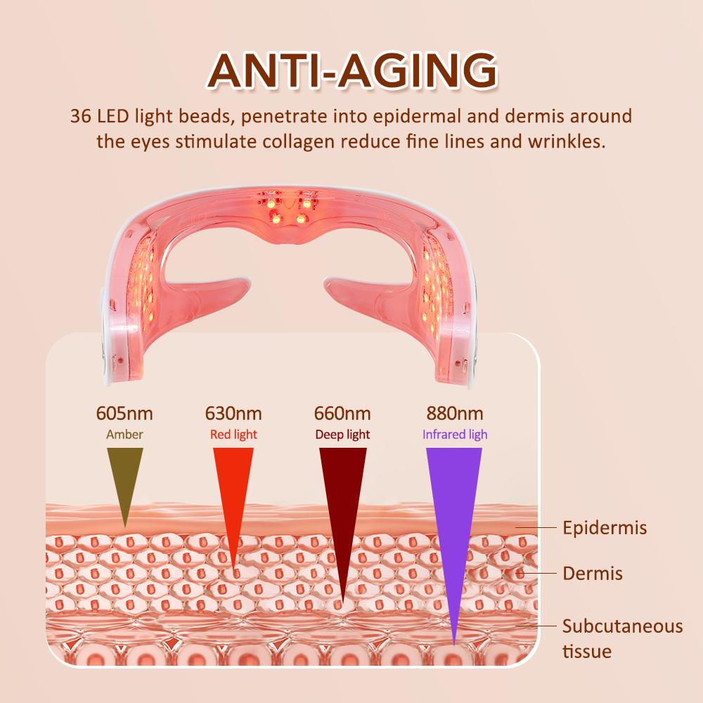Rotlichttherapie Elektrischer Augenmassagegerät Anti-Aging Fältchenreduzierung Augenringe Augen Schönheit Massagegerät Müdigkeitslinderung
