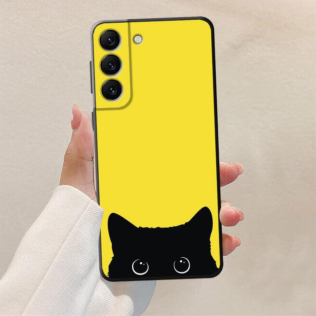Tpu měkké pouzdro pro Samsung Galaxy S20 Fe S9 S21 Plus S23 Ultra 5g S10 S10e S7 S22 S8 S8plus Kim Haskins Cat Black Shell Cover