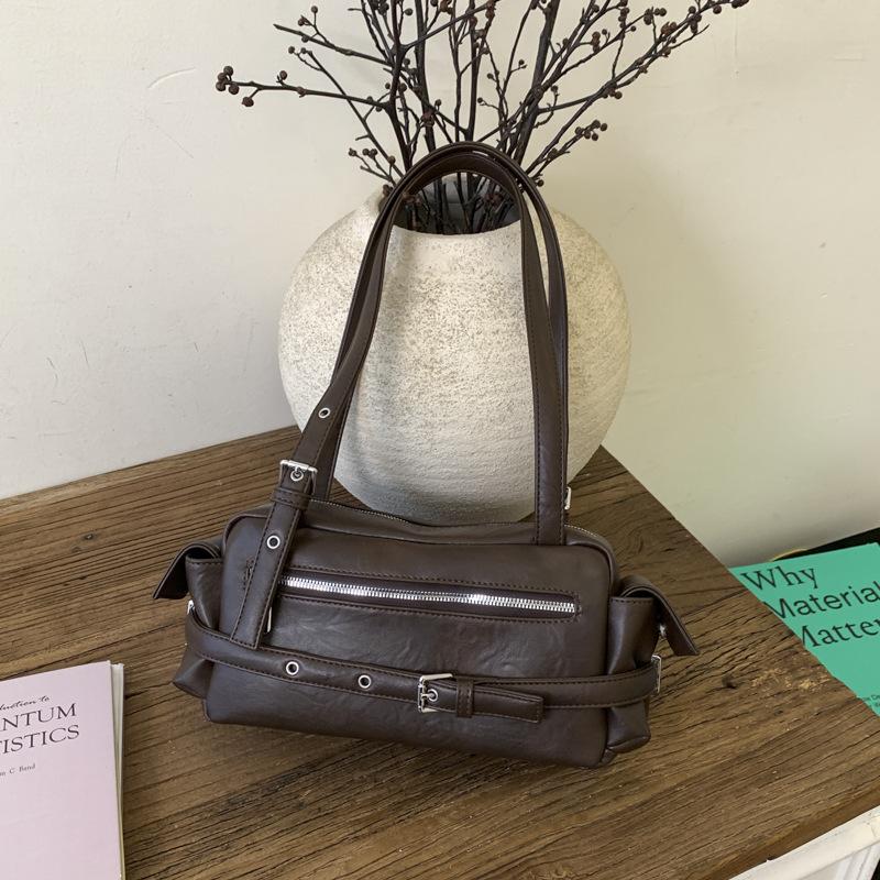 Retro bag women's large capacity 2025 new autumn and winter casual shoulder armpit bag high-quality texture work commuter bag