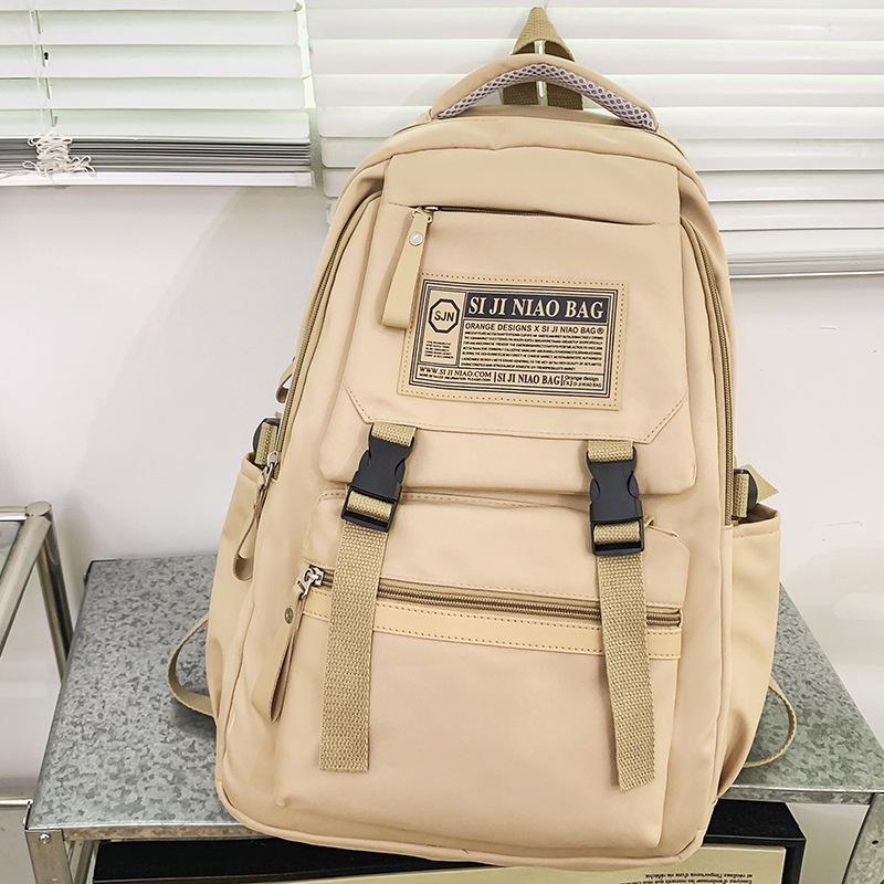 Primary School Girl College Student Burgundy Backpack High School Student Junior High School Boy Backpack