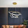 Minimalist Light Luxury Living Room Chandelier Villa Duplex Building Pendant Lamp LED Restaurant Stainless Steel Hanging Fixture