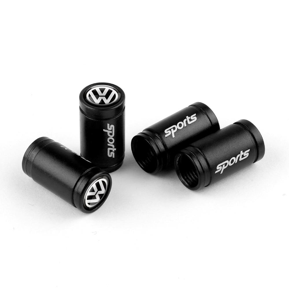4PCS Car Wheel Tire Valve Caps Stem Cover For Volkswagen Polo Sharan Golf Scirocco Touran Touareg Rline Jetta Tcross Tiguan GTI