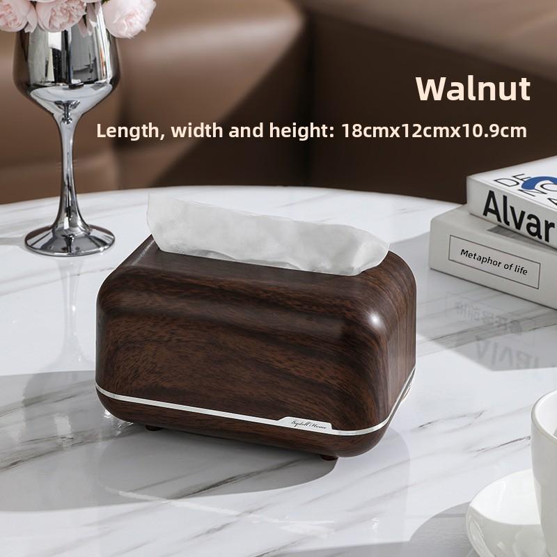 Tissue Storage Box, Home Desktop Tissue Box, Living Room Coffee Table, Remote Control Storage, Wood-grain Imitation Dinner Paper Box