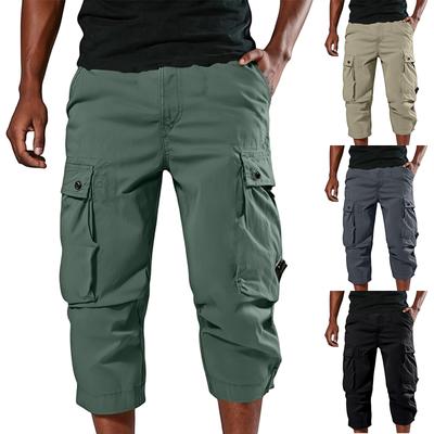 Men's Casual Color Outdoors Pocket Beach Work Trouser Cargo Shorts Pant
