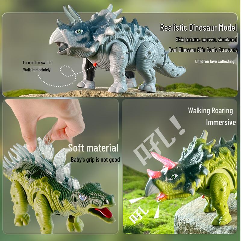 Kids' Electronic T-Rex Dinosaur Toy with Lights, Sound, and Walking Motion - Perfect Gift for Boys
