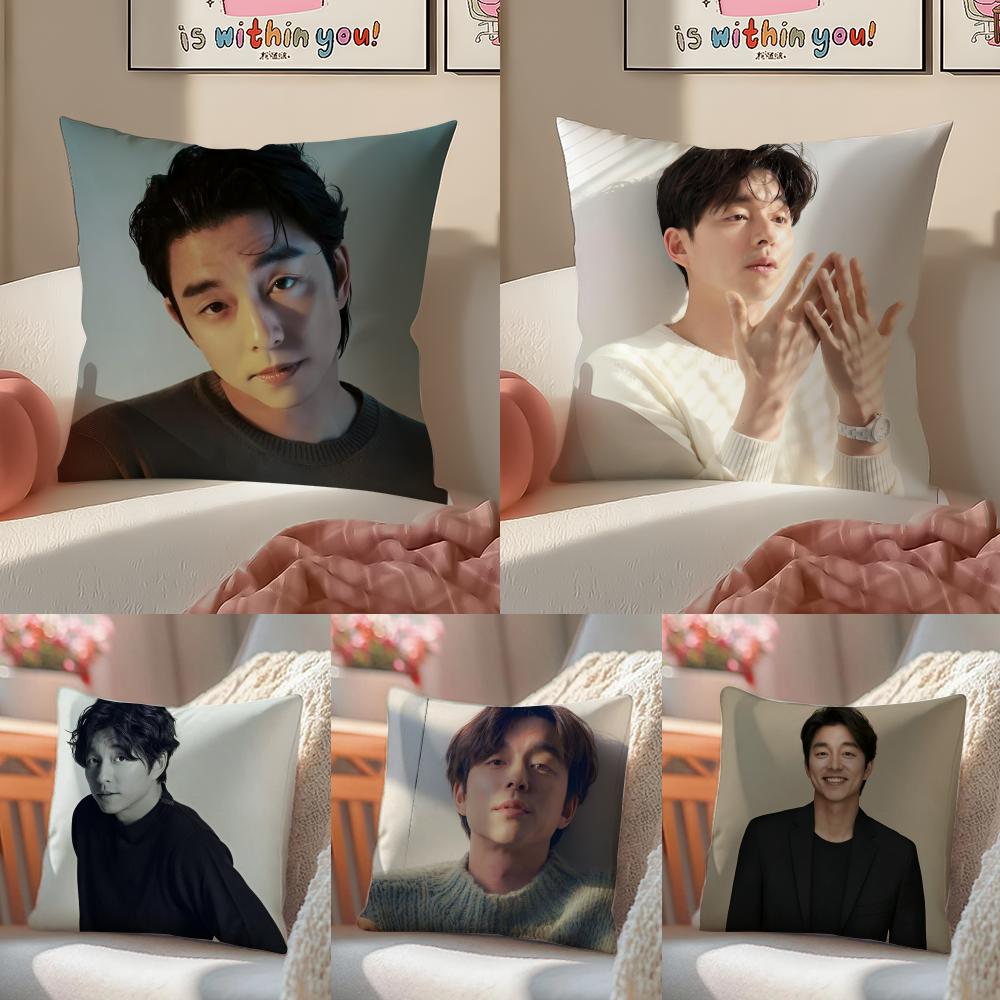 Hot Handsome Actor GGong YooS Cushion Cover Pillowcase Short Plush Invisible Zipper Room Sofa Cushion Cover