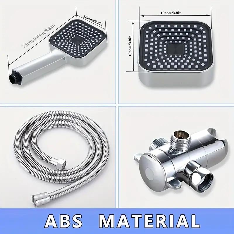 

Квадратный ручной душевой набор 2 в 1 с кронштейном, трехходовым распределителем воды, взрывозащищенным шлангом, квадратным маленьким подвесным душевым набором серебряный