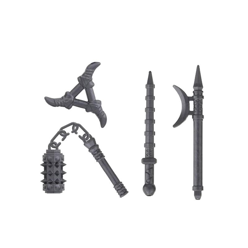 MOC Military Movie Figure Medieval Weapon Building Block Scabbard Sword Ax Hammer Bow Arrow Kit Gun Fan Mini Toy Brick Gift K038