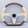 JDM Classic Vintage D Shape Steering Wheel Wooden Sports Steering Wheel for Universal