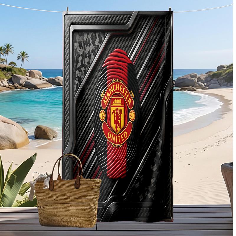 Manchester United Printed Beach Towel Quick Dry Soft TowelPortable Large Rectangular Beach Blanket for Travel Swimming Pool