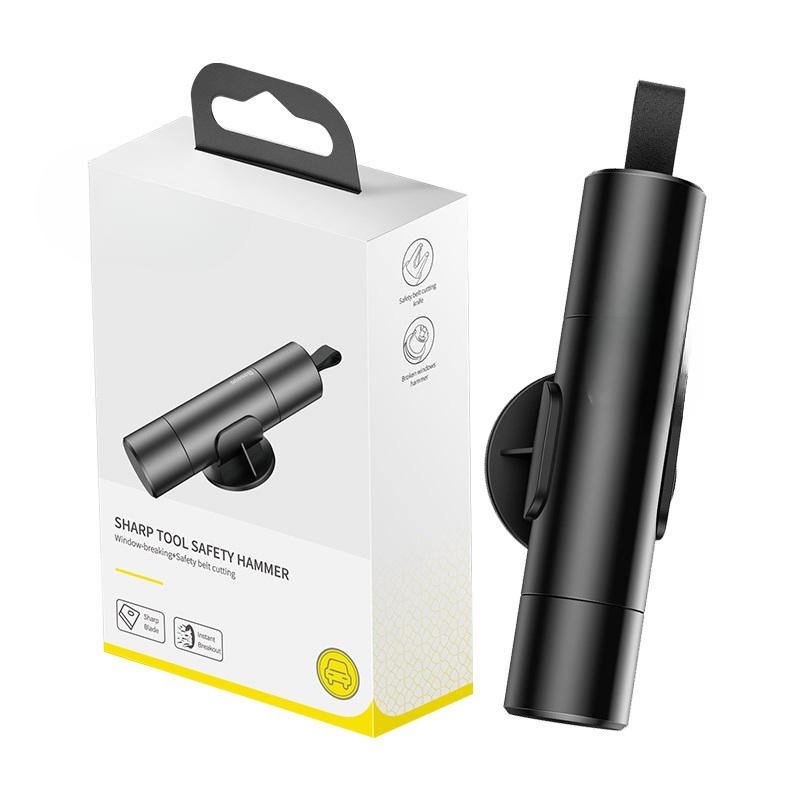 

1 шт. Автомобильный молоток безопасности, аварийный стеклоподъемник, резак для ремней безопасности, спасательный аварийный инструмент для автомобиля серый