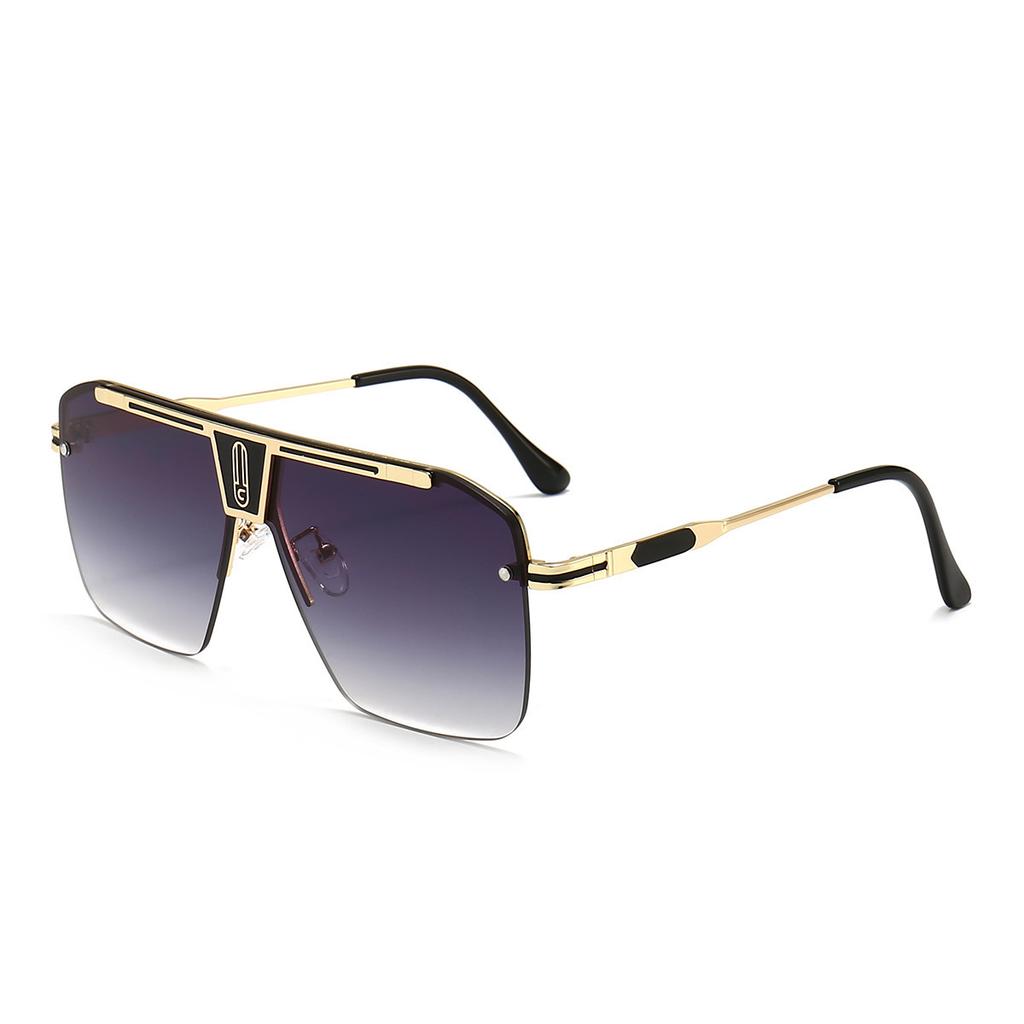Occhiali da Sole da Uomo Wind Metal Splicing Integrato Cambio Graduale Tendenza Moda Temperamento Scatola Occhiali da Sole