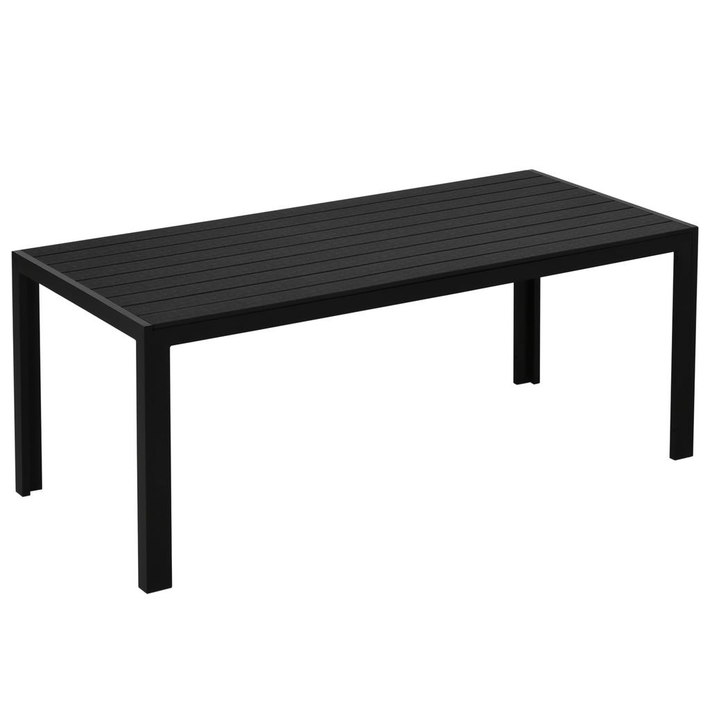 Garden Table Plastic 190 X 84.5 X 72 Cm Weatherproof, Wood Look, Wood Texture
