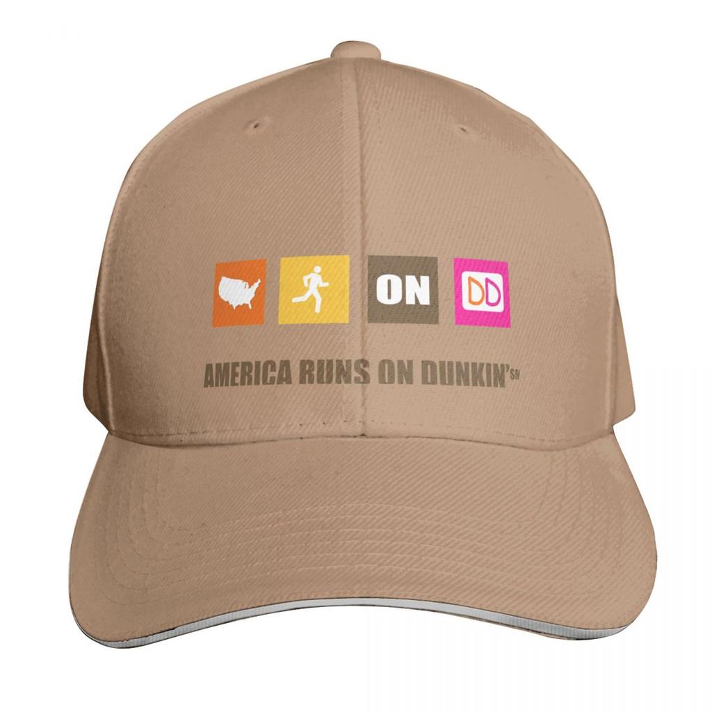 America Runs On Dunkin Baseball Cap Vintage Retro Embroidered Lightweight Packable Gift for Him Her