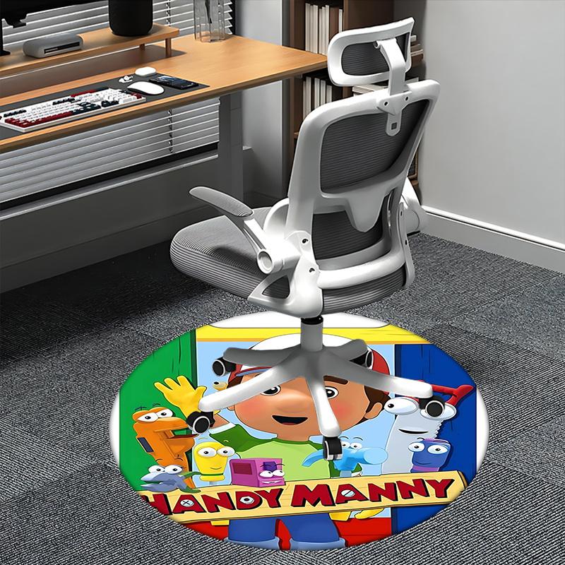 

handy manny, Chair mat Round Rug Office carpet, Machine Washable, Non slip, Suitable for Living Rooms, Bedrooms 80cm