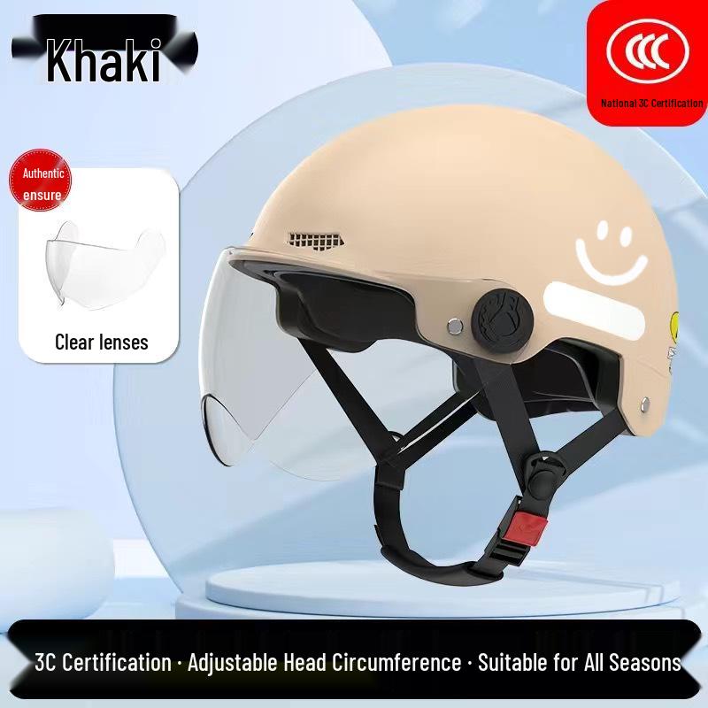 3C Certified Women's Electric Scooter Helmet, Breathable, Sun-Protection, All-Season Half Helmet for Motorcycle Riding.