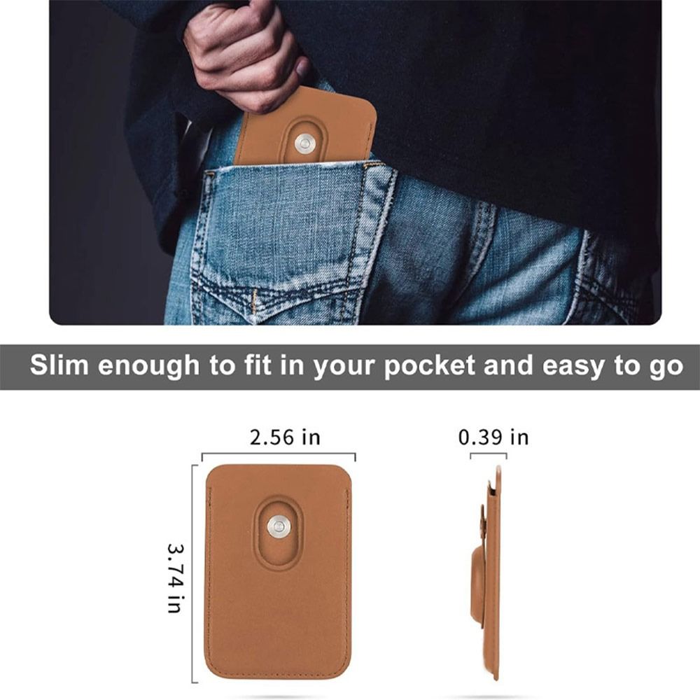 Universal RFID Blocking Magnetic Card Holder Anti-theft Leather Wallet Stand Safety Phone Card Bag for Magsafe Wallet