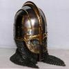 Viking Helmet With Chain Mail Hand Forged 16 Gage Steel Armor Helmet