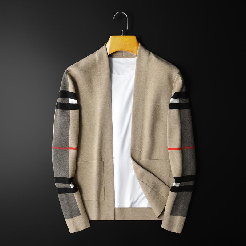 Spring and Autumn Fashion Sweater Cardigan Men's Knitted Cardigan Korean Edition Casual Coat