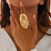 Silberfarbe Kreatives Design Perlblatt Ring für Damen Trend Unregelmäßig Metall Kleine Kugel Offene Fingerringe Paar Punk Schmuck