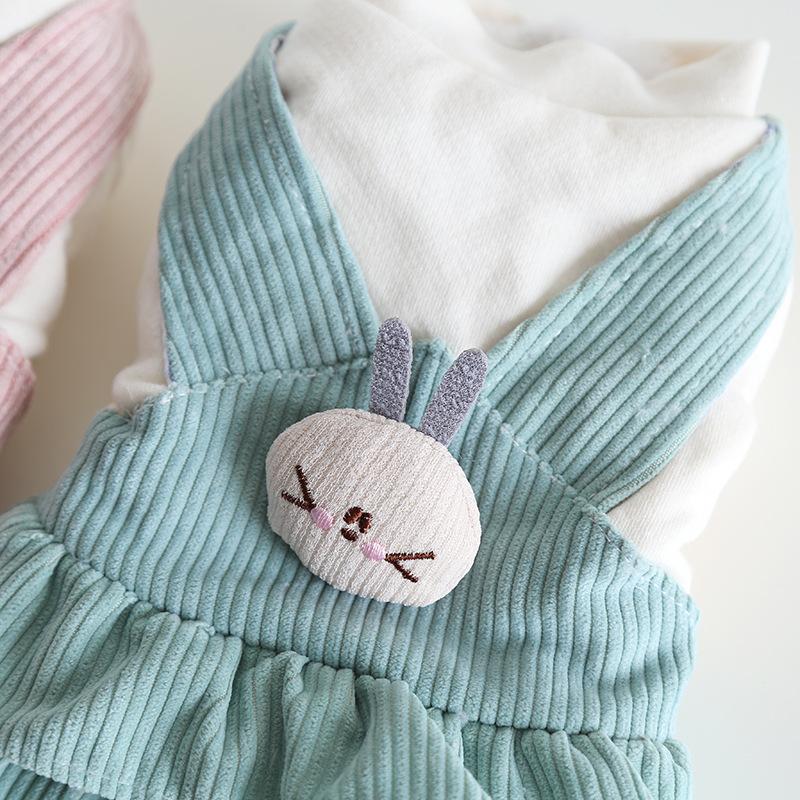 Nini Rabbit Velvet Suspender Skirt 2023 Autumn/Winter Cat Clothes Pet Clothes Dog Clothes Dog Dress Pet Clothes