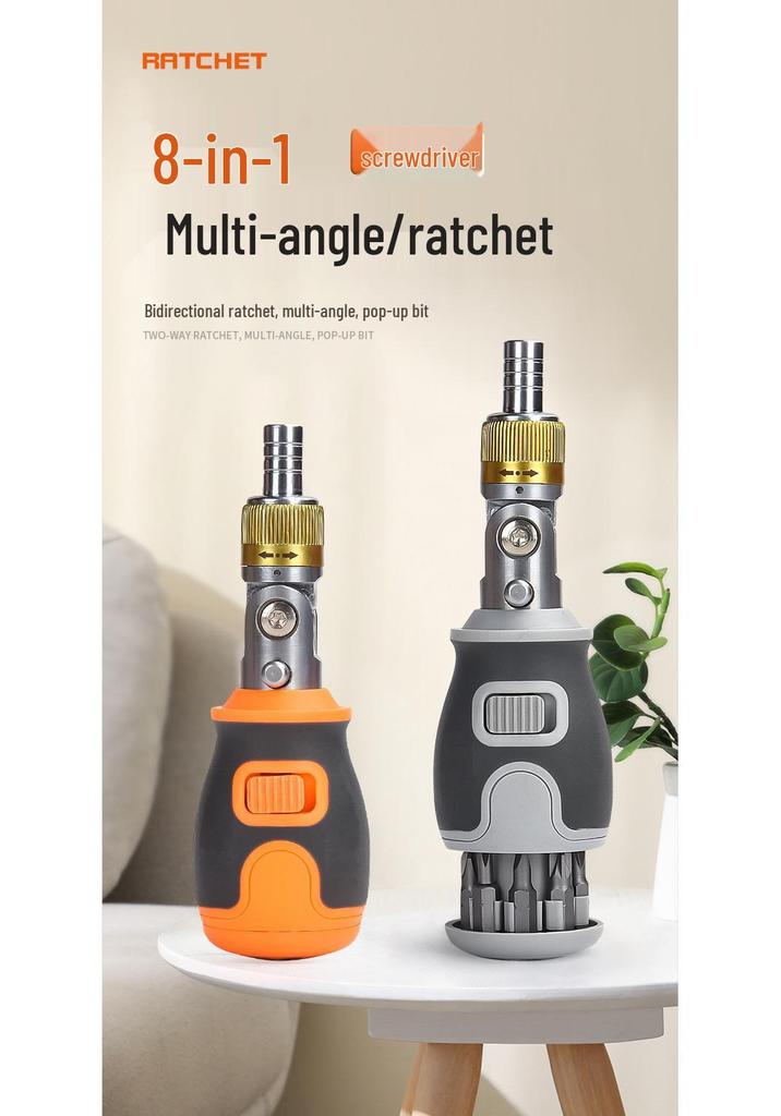 Multi-Angle Ratchet Screwdriver Set with Hidden Bits