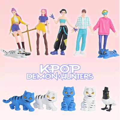 NEW Kpop Demon Hunters Figure Cartoon Kawaii Tiger Rumi Mira Zoey Action Figure PVC Desk Decoration Model Doll Toy Kids Gift