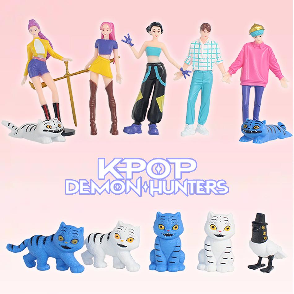 NEU Kpop Dämonenjäger Figur Cartoon Kawaii Tiger Rumi Mira Zoey Actionfigur PVC Schreibtischdekoration Modell Puppe Spielzeug Kindergeschenk