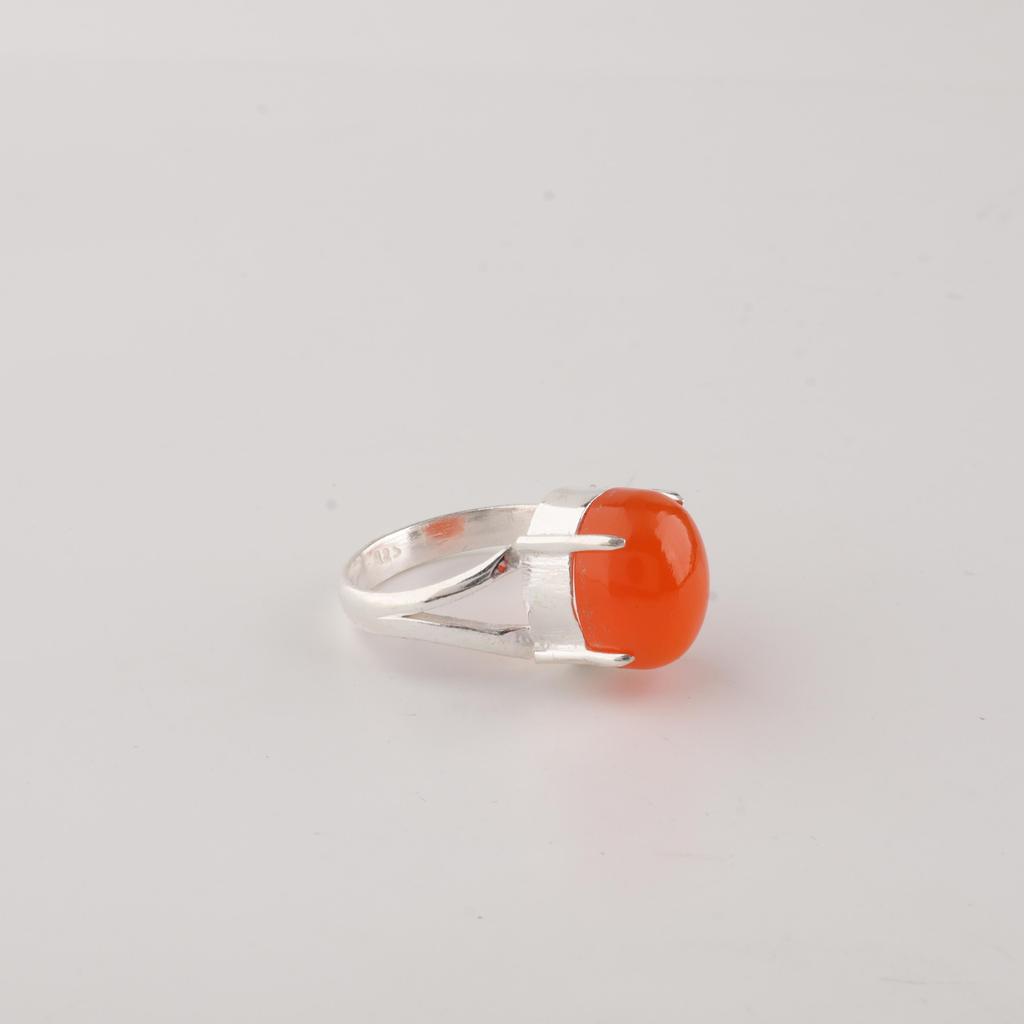 Natural Carnelian Gemstone 925 Sterling Silver Jewelry Elegant Wedding Ring For Women RR-75-26