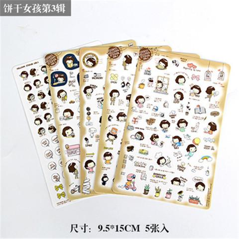 6PCS/set DIY Kawaii Cute Drawing Market Planner Book Diary Decorate Stationery Stickers PVC Transparent Scrapbooking